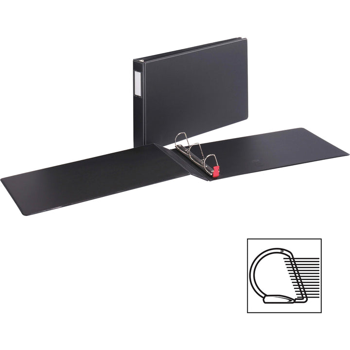 Image of Cardinal® Premier Easy Open 11 X 17 Locking Slant-D Ring Binder, 3 Rings, 1" Capacity, 11 X 17, Black