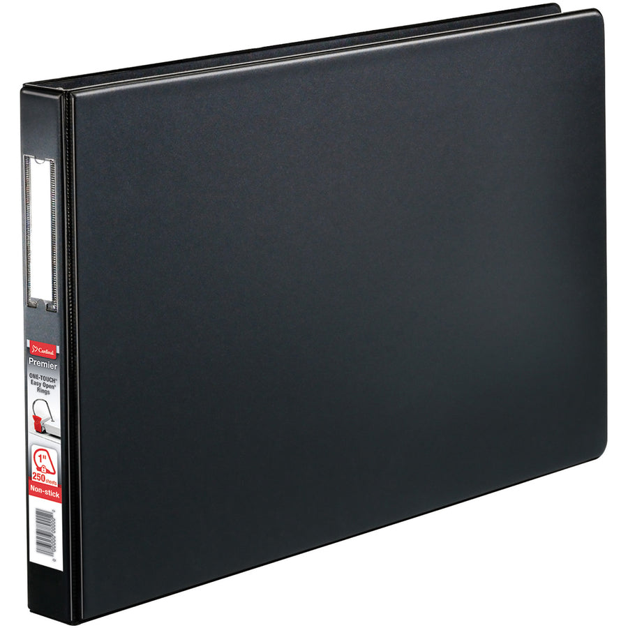 Image of Cardinal® Premier Easy Open 11 X 17 Locking Slant-D Ring Binder, 3 Rings, 1" Capacity, 11 X 17, Black