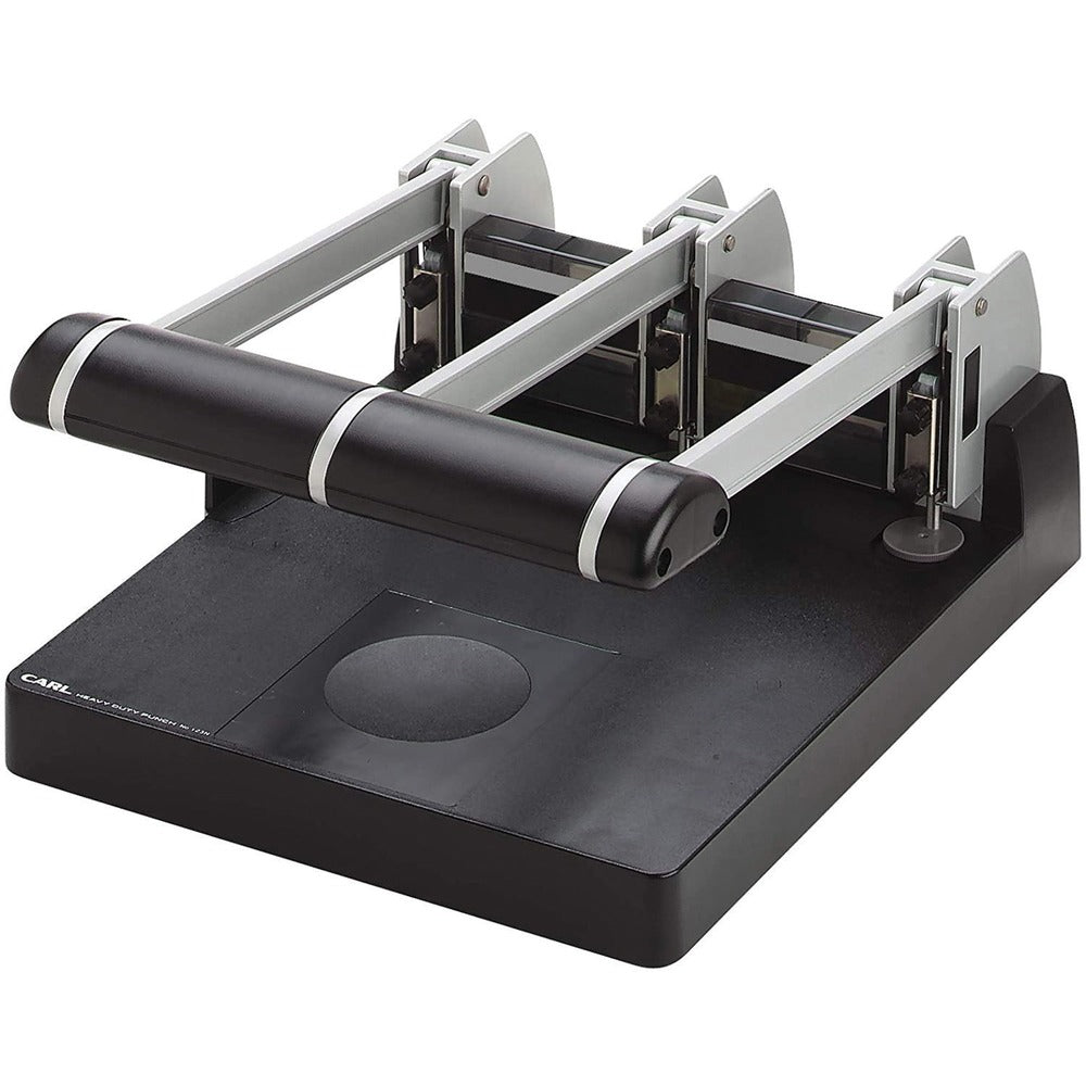 Image of Carl Mfg 3-Hole Punch, Heavy-Duty,150 Sht Cap., Silver/Blue
