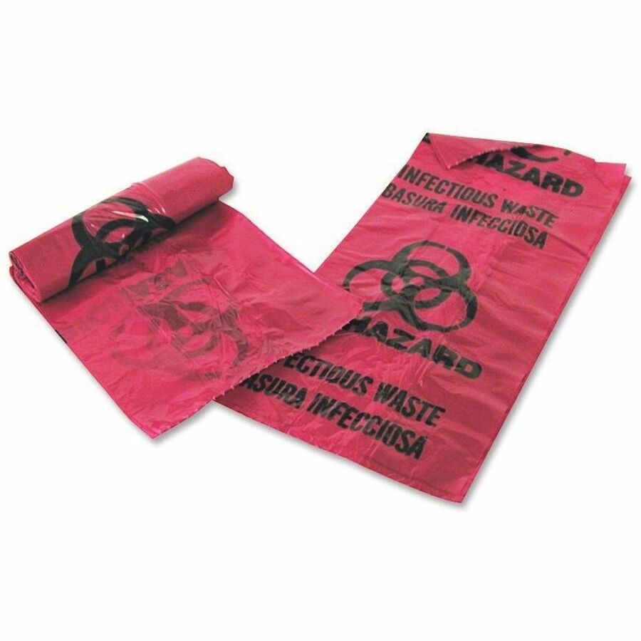 Image of MHMS Infectious Waste Bags,1 Gallon,11"x14",200 Bags/BX,Red
