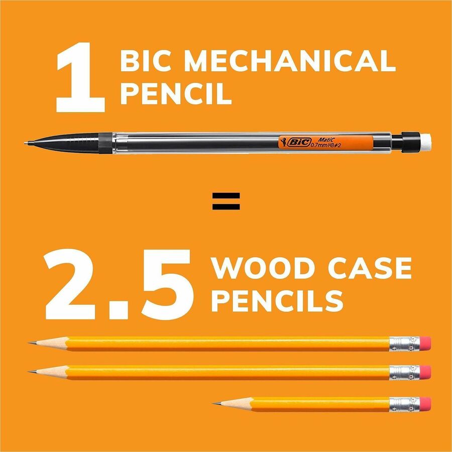 Image of BIC® Mechanical Pencil, w/ 3 No. 2 Leads, .7mm, 5/PK