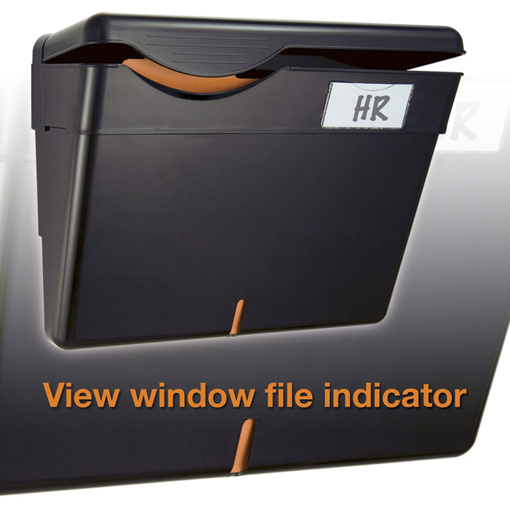 Image of Officemate Security Wall File, w/ Lid,13-1/4"x4-3/4"x9-3/4", Black