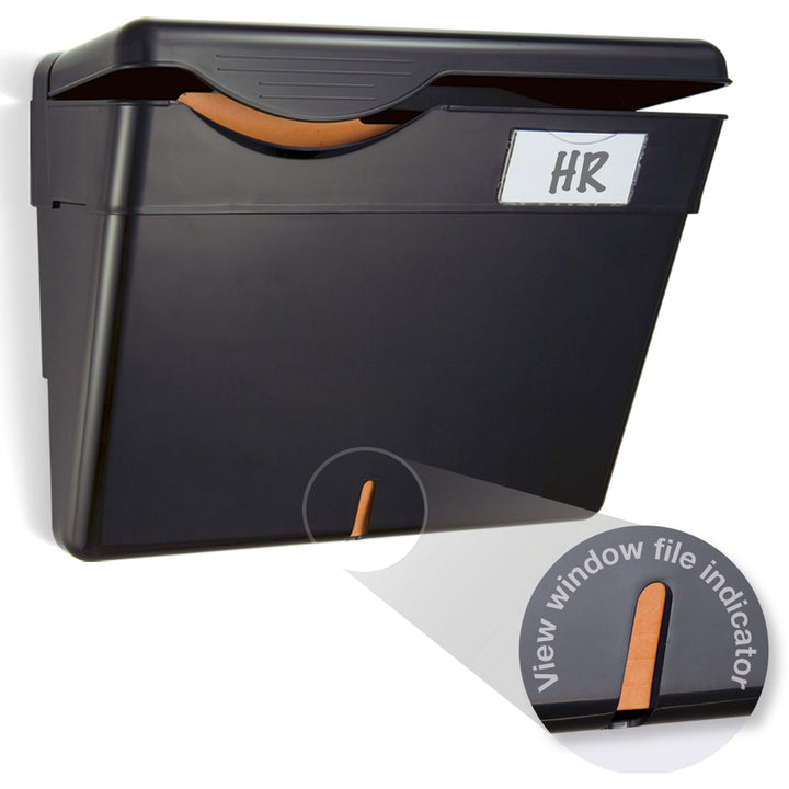 Image of Officemate Security Wall File, w/ Lid,13-1/4"x4-3/4"x9-3/4", Black