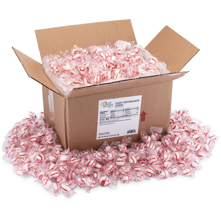 Image of Office Snax 00661 Soft Peppermint Puffs, Resealable Tub, Salty, Canister, 1 Carton