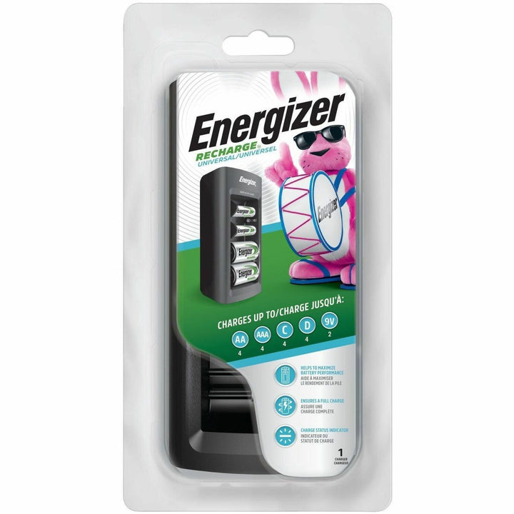 Image of Energizer CHFC Recharge Universal Charger, 6 Hour Charging, Battery Size: AA, AAA, C, D, 9V, 1 Each