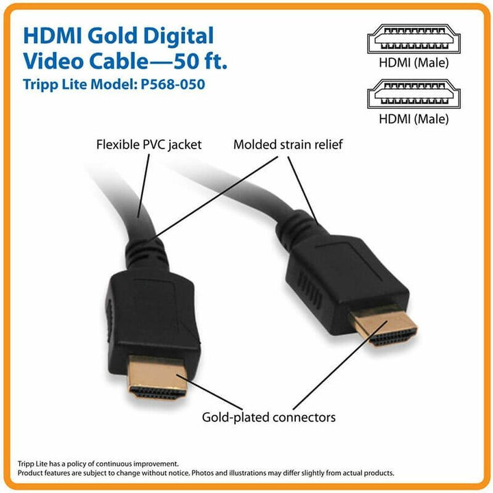 Image of Tripp Lite series P568-050 HDMI Gold Digital Video Cable