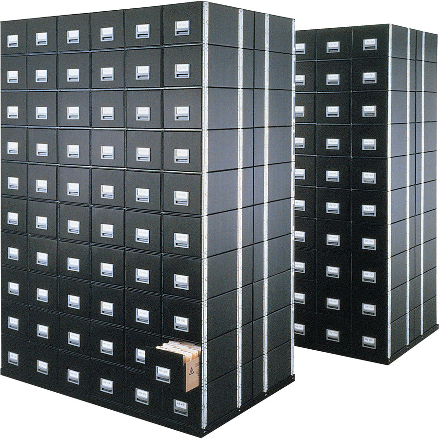 Image of Bankers Box® Staxonsteel Maximum Space-Saving Storage Drawers, Legal Files, 17" X 25.5" X 11.13", Black, 6/carton