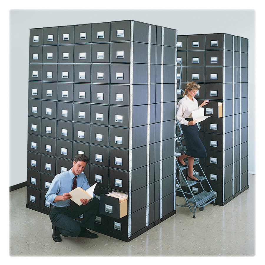 Image of Bankers Box® Staxonsteel Maximum Space-Saving Storage Drawers, Legal Files, 17" X 25.5" X 11.13", Black, 6/carton