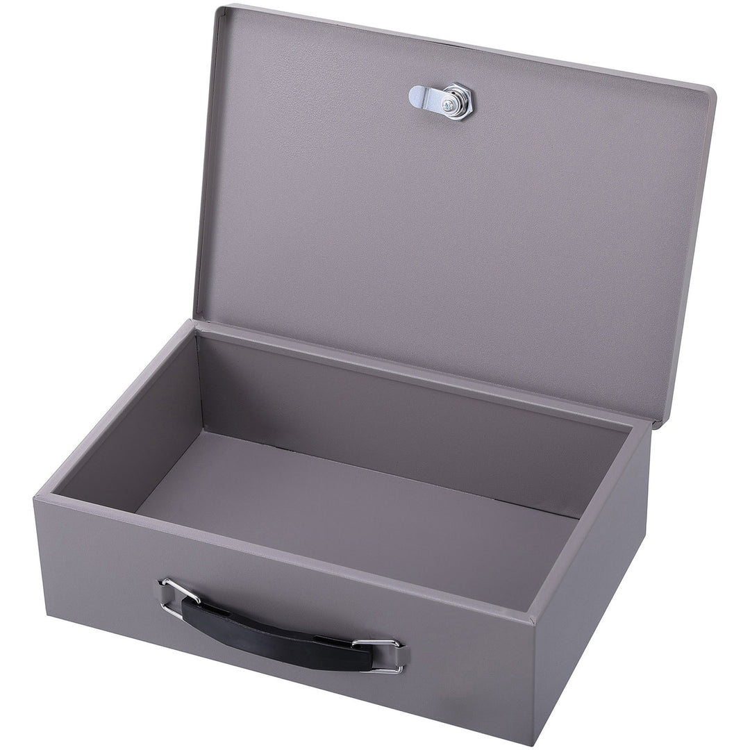 Image of Sparco 15502 All-Steel Insulated Cash Box, Steel, Gray, 3.8" H x 12.8" W x 8.3" Depth, 1 Each