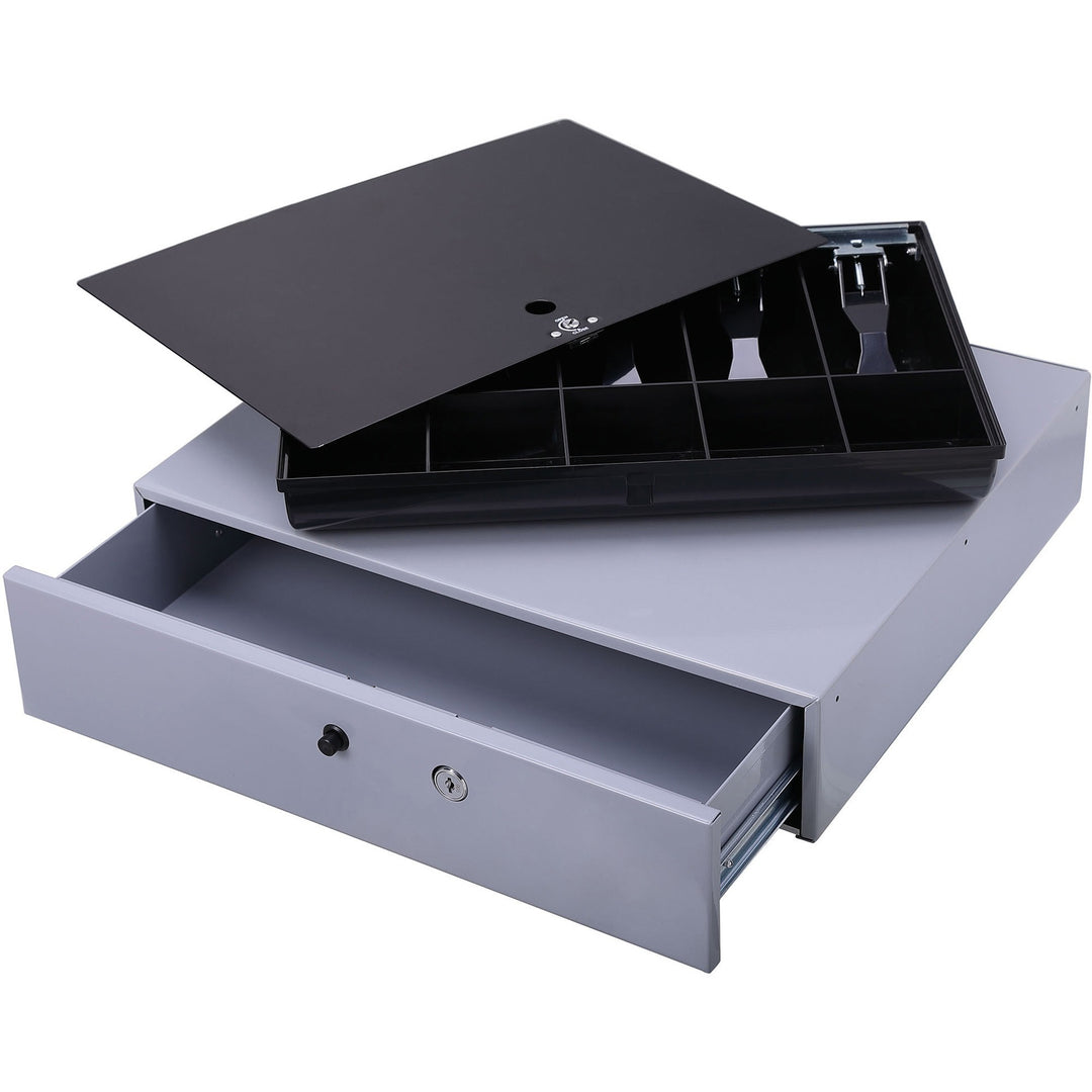 Image of Sparco Cash Drawer,w/ Removable Tray,17-3/4"x15-3/4"x3-3/4",Gray