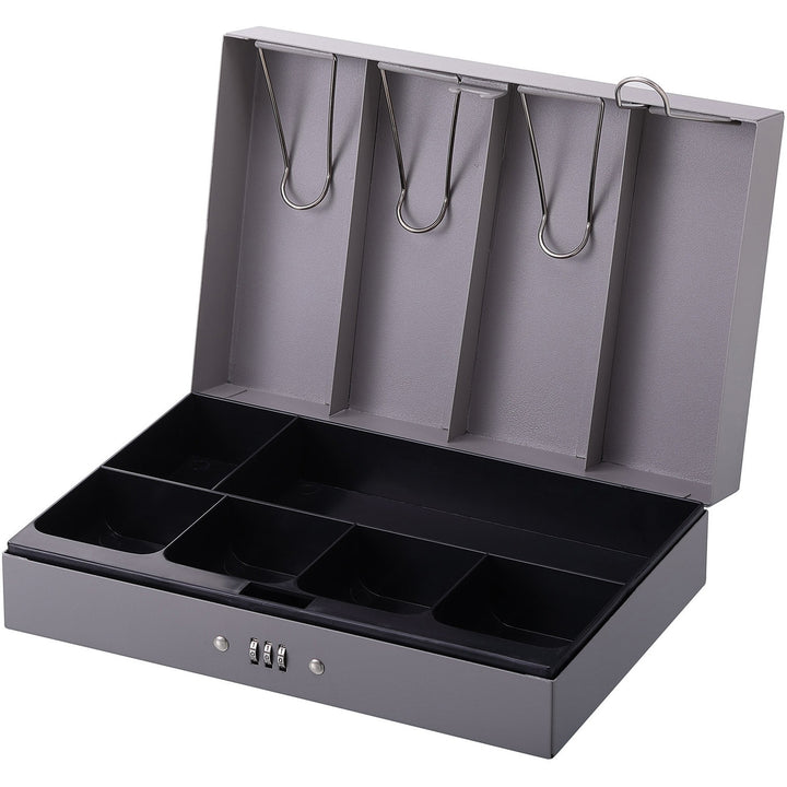 Image of Sparco Combination Lock Cash Box,Steel,11-1/2"x7-1/2"x3-1/8",Gray