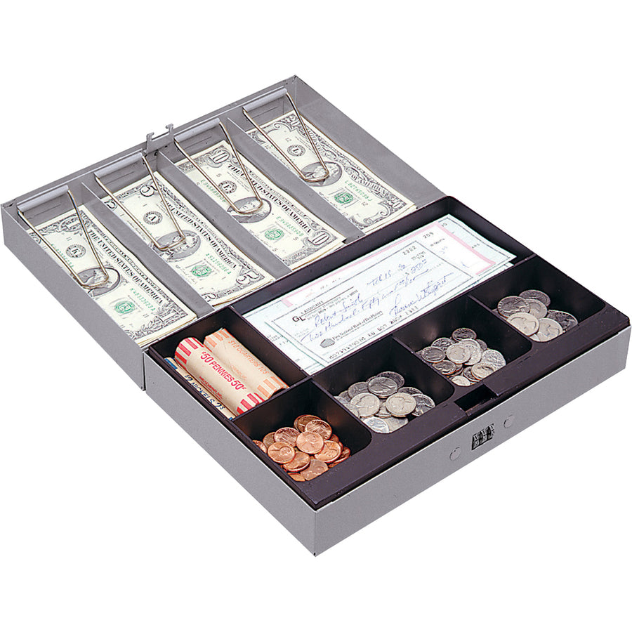 Image of Sparco Combination Lock Cash Box,Steel,11-1/2"x7-1/2"x3-1/8",Gray