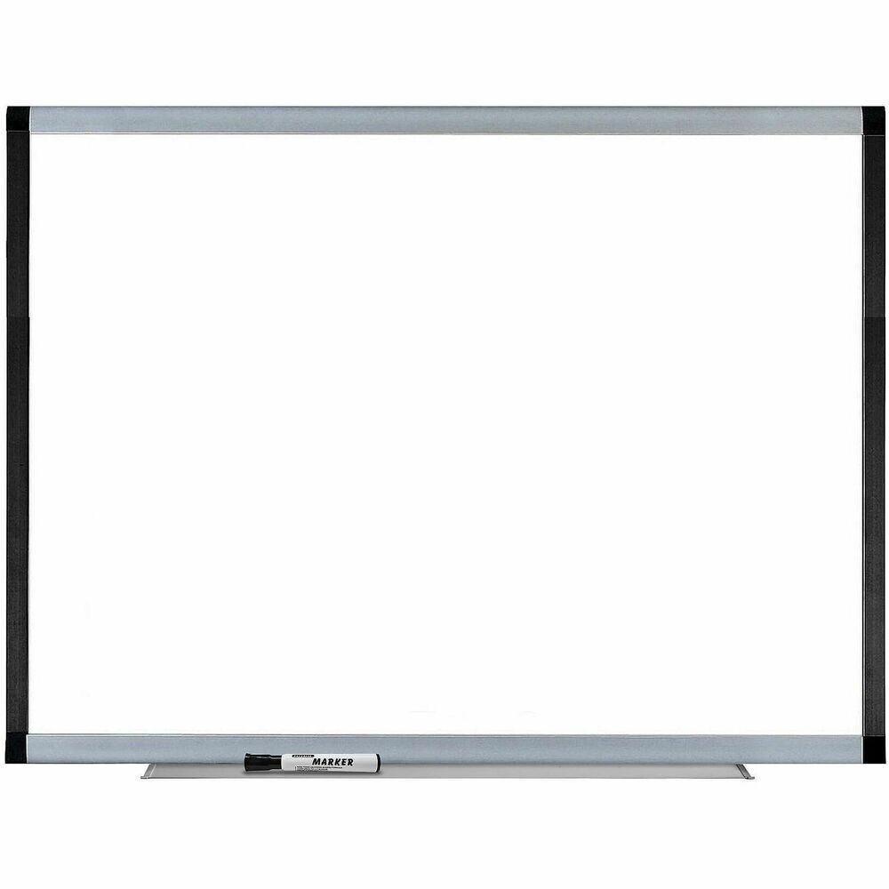 Image of Lorell Magnetic Dry-erase Board, w/ Grid Lines, 4'x3', Silver/Ebony