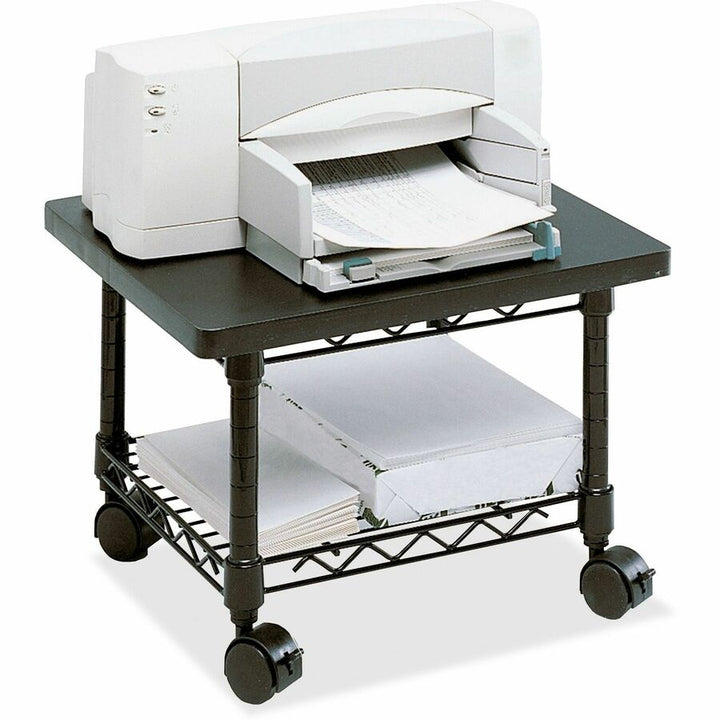 Image of Safco® Underdesk Printer/Fax Stand, Engineered Wood, 2 Shelves, 19" x 16" x 13.5", Black