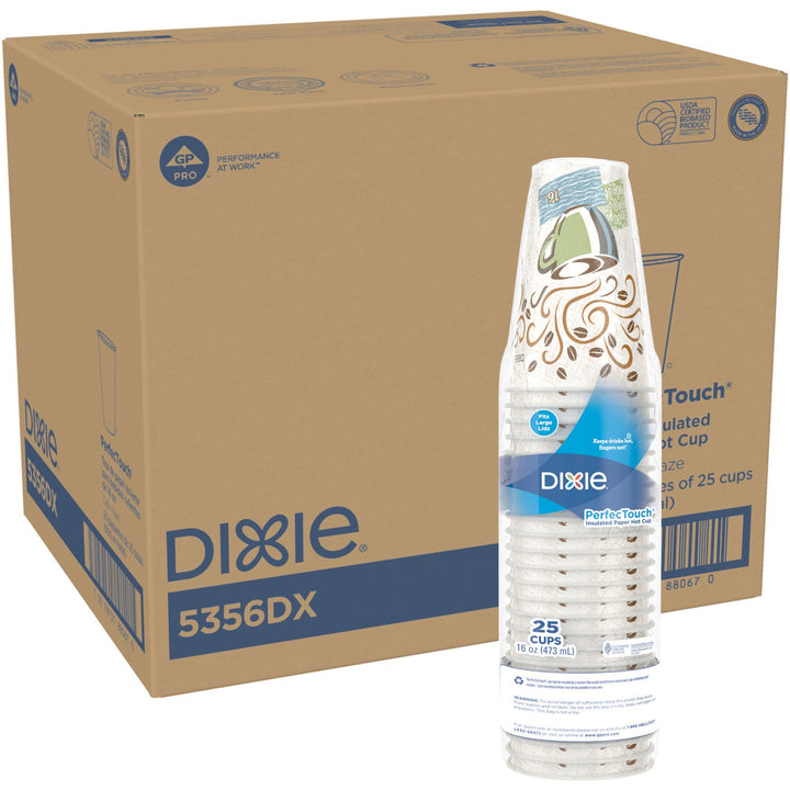 Image of Dixie® Hot Cups, Perfect Touch, Wise Size, 16 oz, 500/CT, Multi