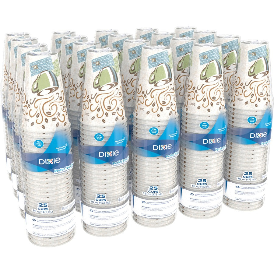Image of Dixie® Hot Cups, Perfect Touch, Wise Size, 16 oz, 500/CT, Multi