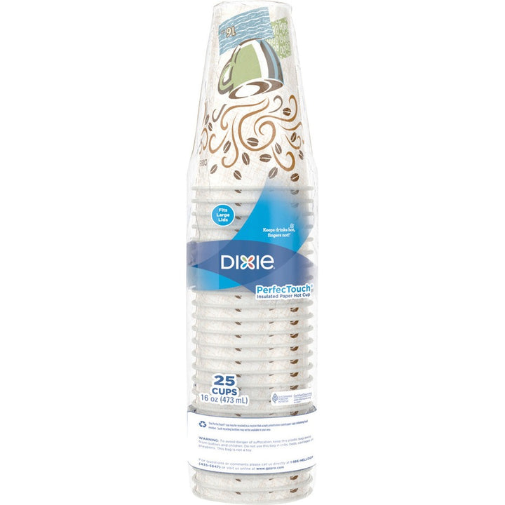 Image of Dixie® Hot Cups, Perfect Touch, Wise Size, 16 oz, 500/CT, Multi