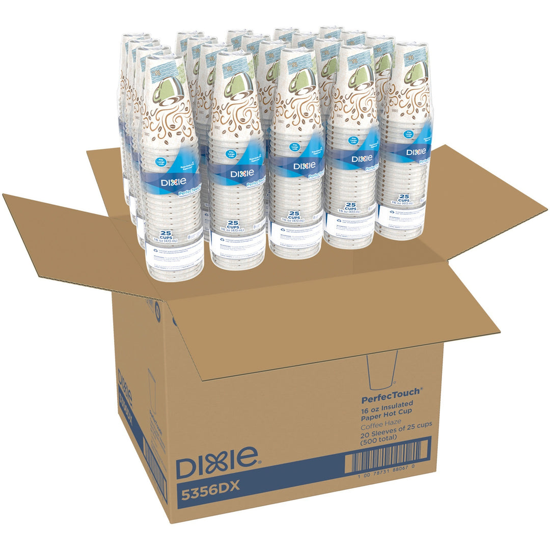 Image of Dixie® Hot Cups, Perfect Touch, Wise Size, 16 oz, 500/CT, Multi