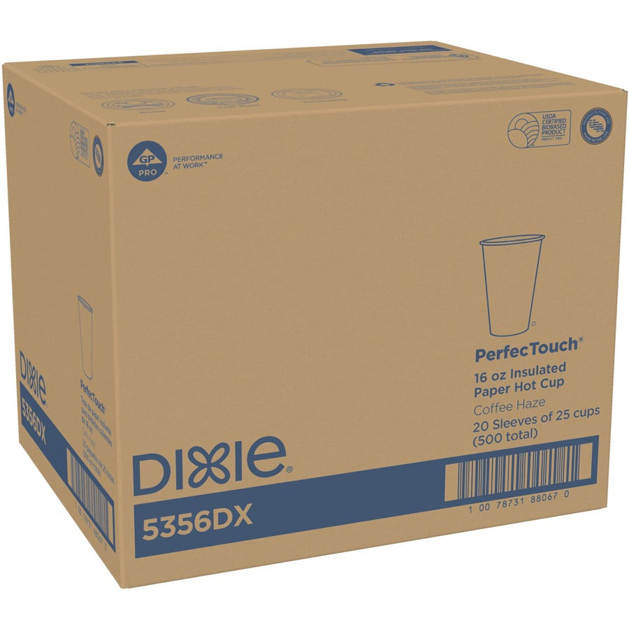 Image of Dixie® Hot Cups, Perfect Touch, Wise Size, 16 oz, 500/CT, Multi