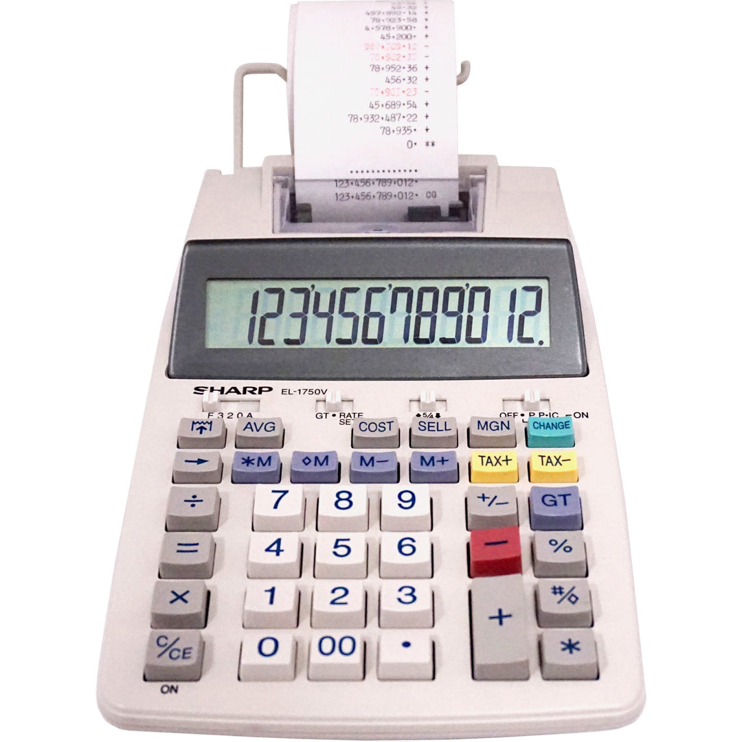Image of Sharp® El-1750v Two-Color Printing Calculator, Black/red Print, 2 Lines/sec