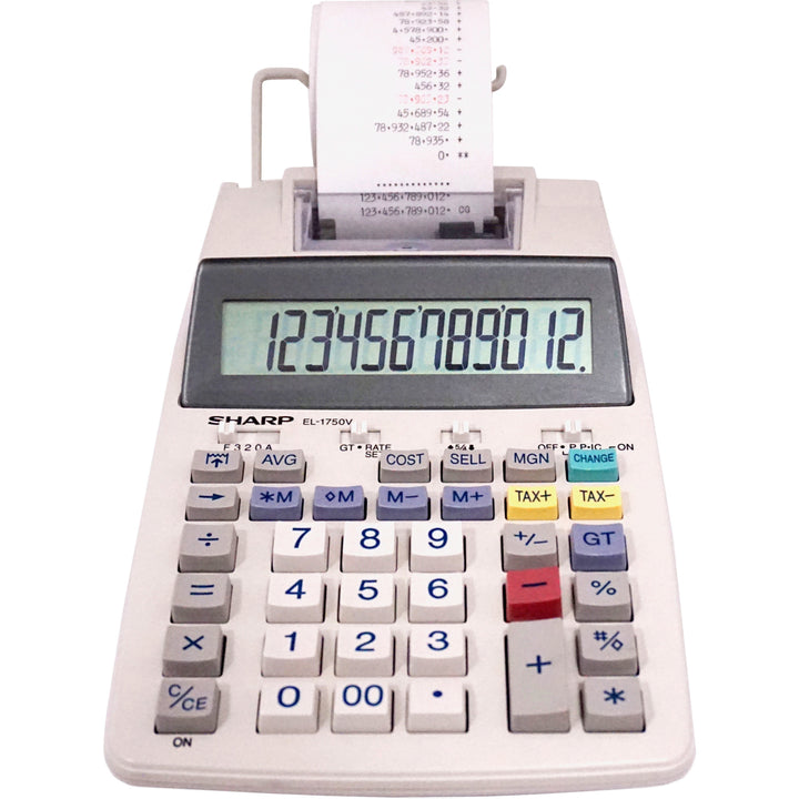 Image of Sharp® El-1750v Two-Color Printing Calculator, Black/red Print, 2 Lines/sec