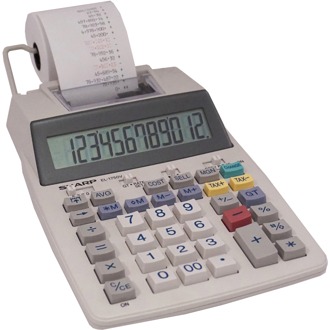 Image of Sharp® El-1750v Two-Color Printing Calculator, Black/red Print, 2 Lines/sec