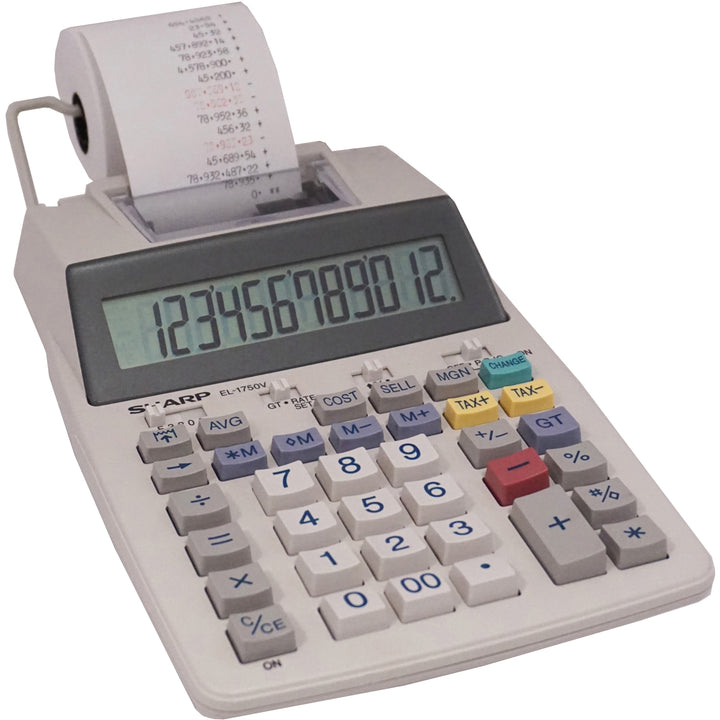 Image of Sharp® El-1750v Two-Color Printing Calculator, Black/red Print, 2 Lines/sec