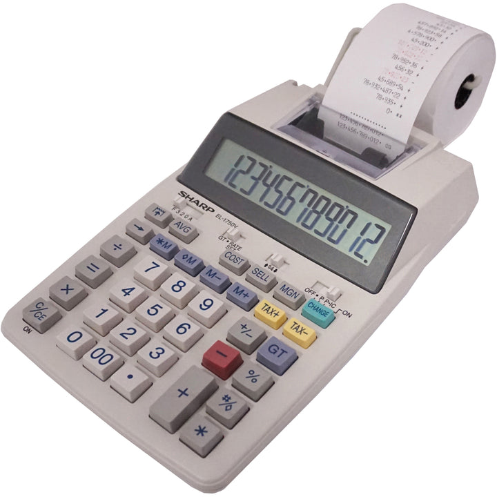 Image of Sharp® El-1750v Two-Color Printing Calculator, Black/red Print, 2 Lines/sec