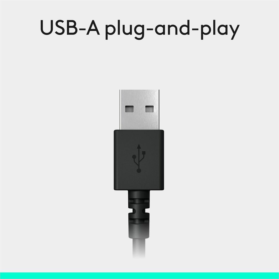 Image of Logitech® H390 Binaural Over The Head USB Headset with Noise-Canceling Microphone, Black