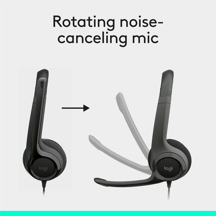 Image of Logitech® H390 Binaural Over The Head USB Headset with Noise-Canceling Microphone, Black