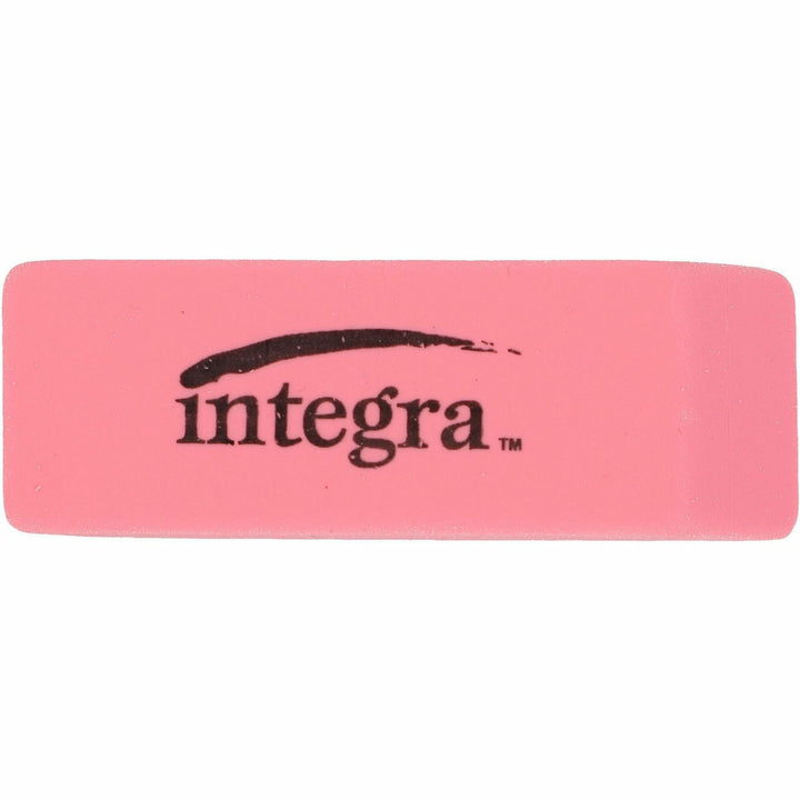 Image of Integra 36522 Pink Pencil Eraser, Pink, 2" W x 0.8" H x 0.4" Depth, 24 / Box, Soft, Pliable, Latex-free