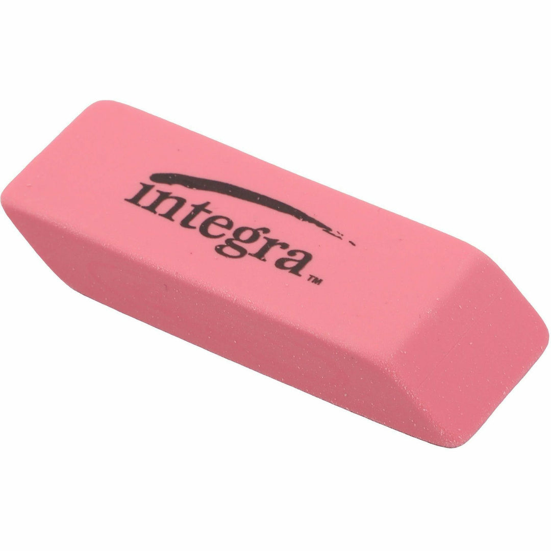 Image of Integra 36522 Pink Pencil Eraser, Pink, 2" W x 0.8" H x 0.4" Depth, 24 / Box, Soft, Pliable, Latex-free