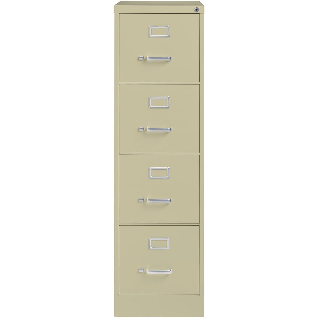 Image of Lorell 4-Drawer Vertical File, w/ Lock, 15"x26-1/2"x52", Putty