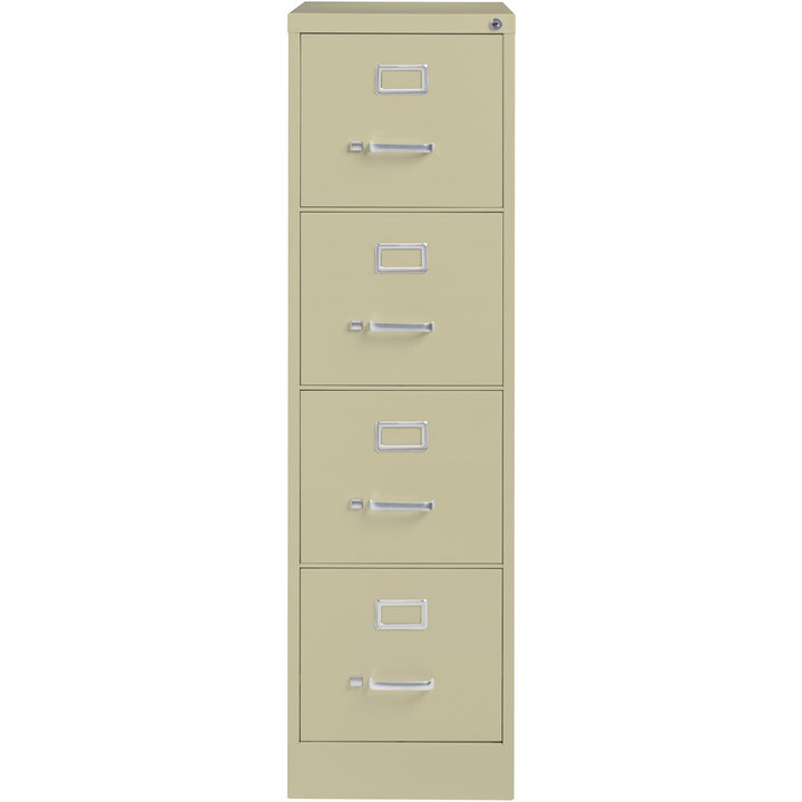 Image of Lorell 4-Drawer Vertical File, w/ Lock, 15"x26-1/2"x52", Putty