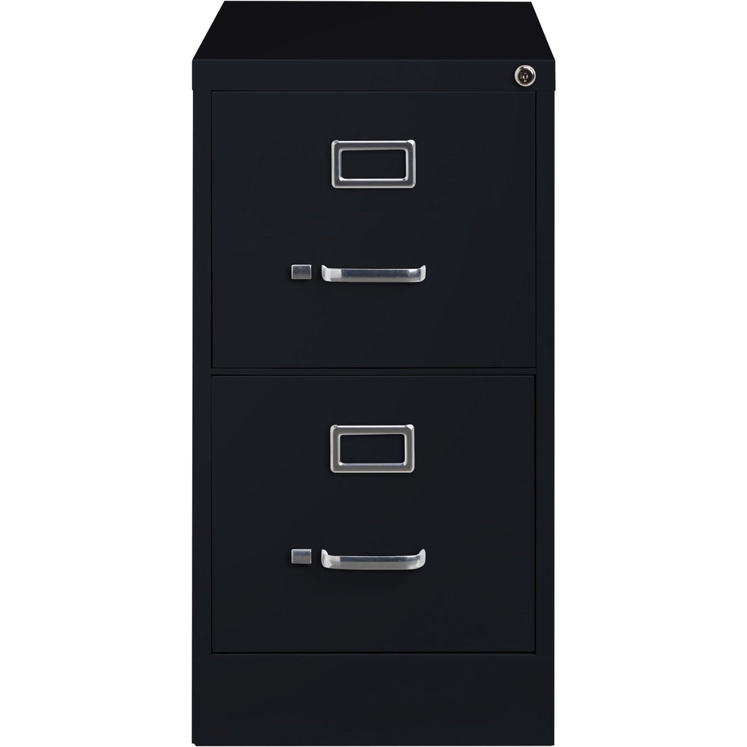 Image of Lorell 2-Drawer Vertical File,w/ Lock,15"x26-1/2"x28-3/8",Black