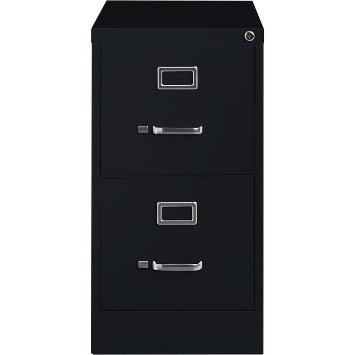 Image of Lorell 2-Drawer Vertical File,w/ Lock,15"x26-1/2"x28-3/8",Black