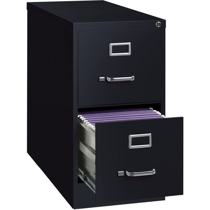 Image of Lorell 2-Drawer Vertical File,w/ Lock,15"x26-1/2"x28-3/8",Black