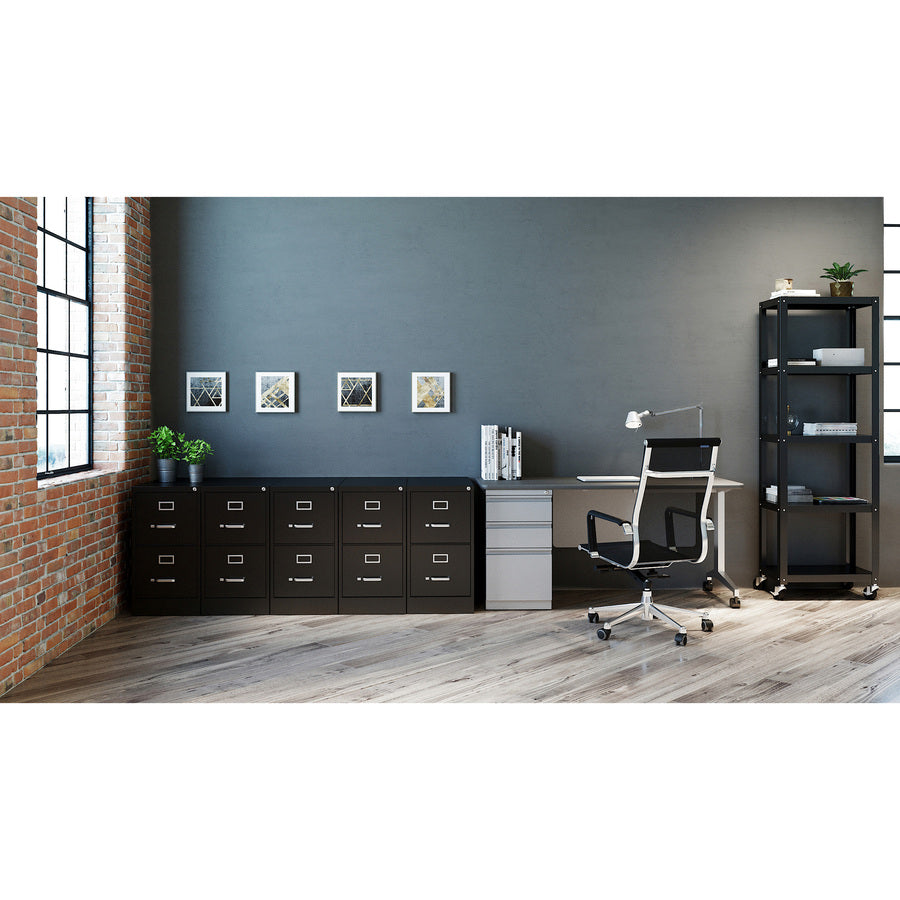 Image of Lorell 2-Drawer Vertical File,w/ Lock,15"x26-1/2"x28-3/8",Black