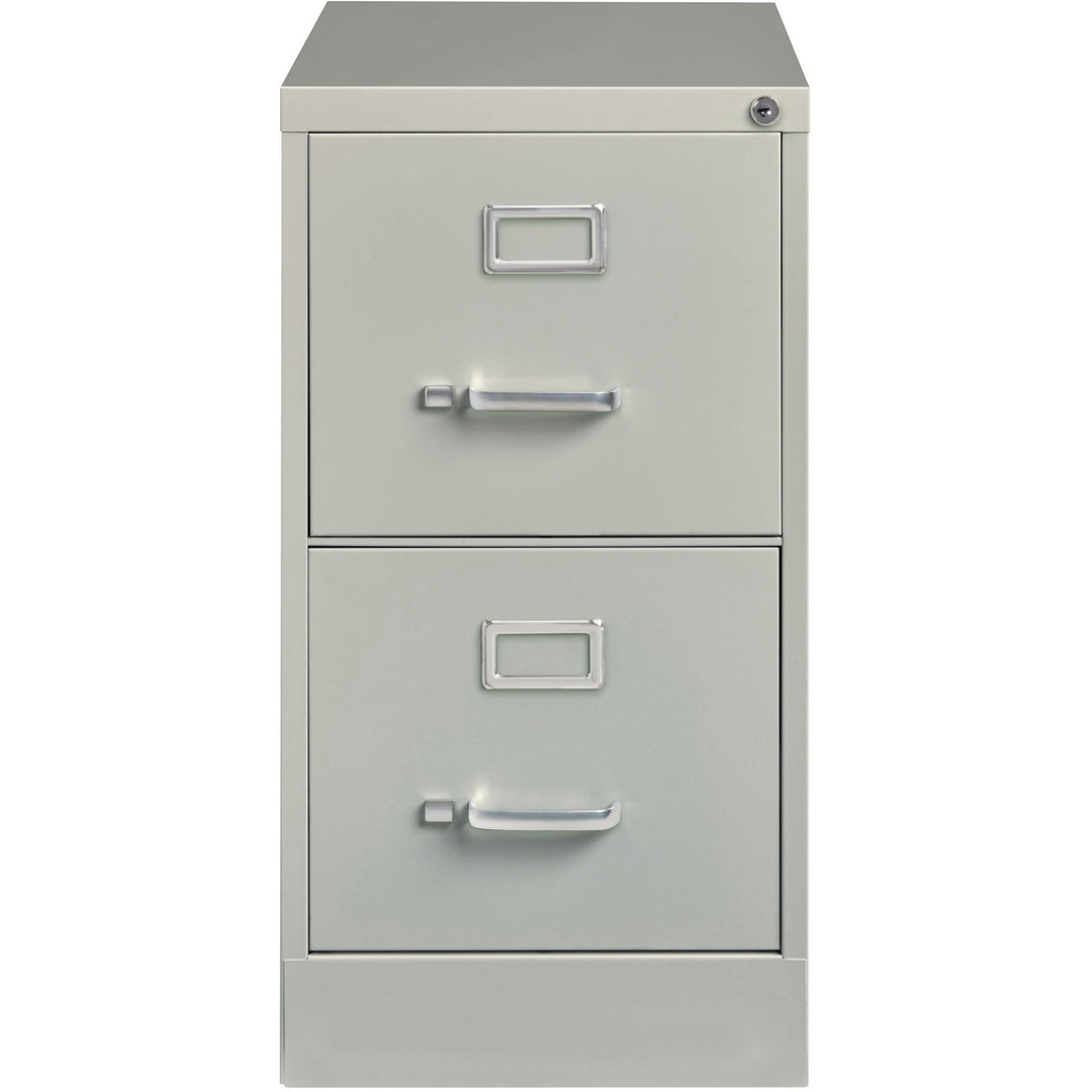 Image of Lorell 2-Drawer Vertical File,w/ Lock,15"x26-1/2"x28-3/8",Lt Gray