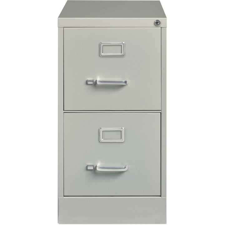 Image of Lorell 2-Drawer Vertical File,w/ Lock,15"x26-1/2"x28-3/8",Lt Gray