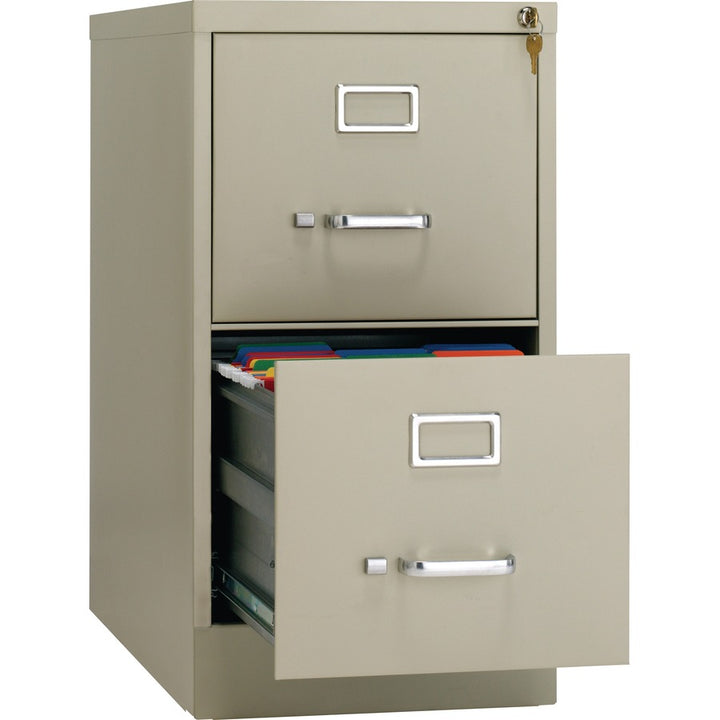 Image of Lorell 2-Drawer Vertical File,w/ Lock,15"x26-1/2"x28-3/8",Putty