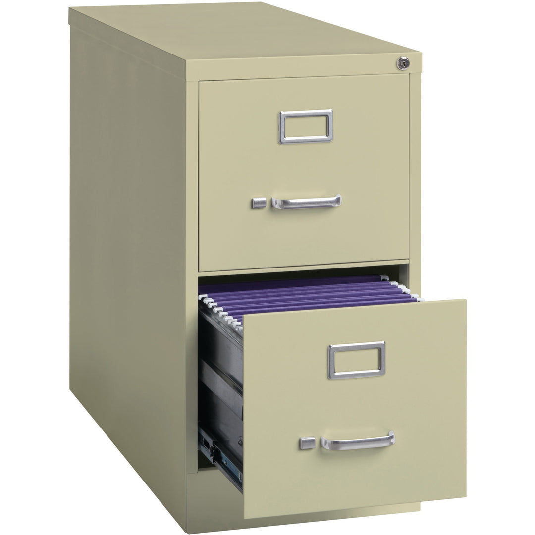 Image of Lorell 2-Drawer Vertical File,w/ Lock,15"x26-1/2"x28-3/8",Putty
