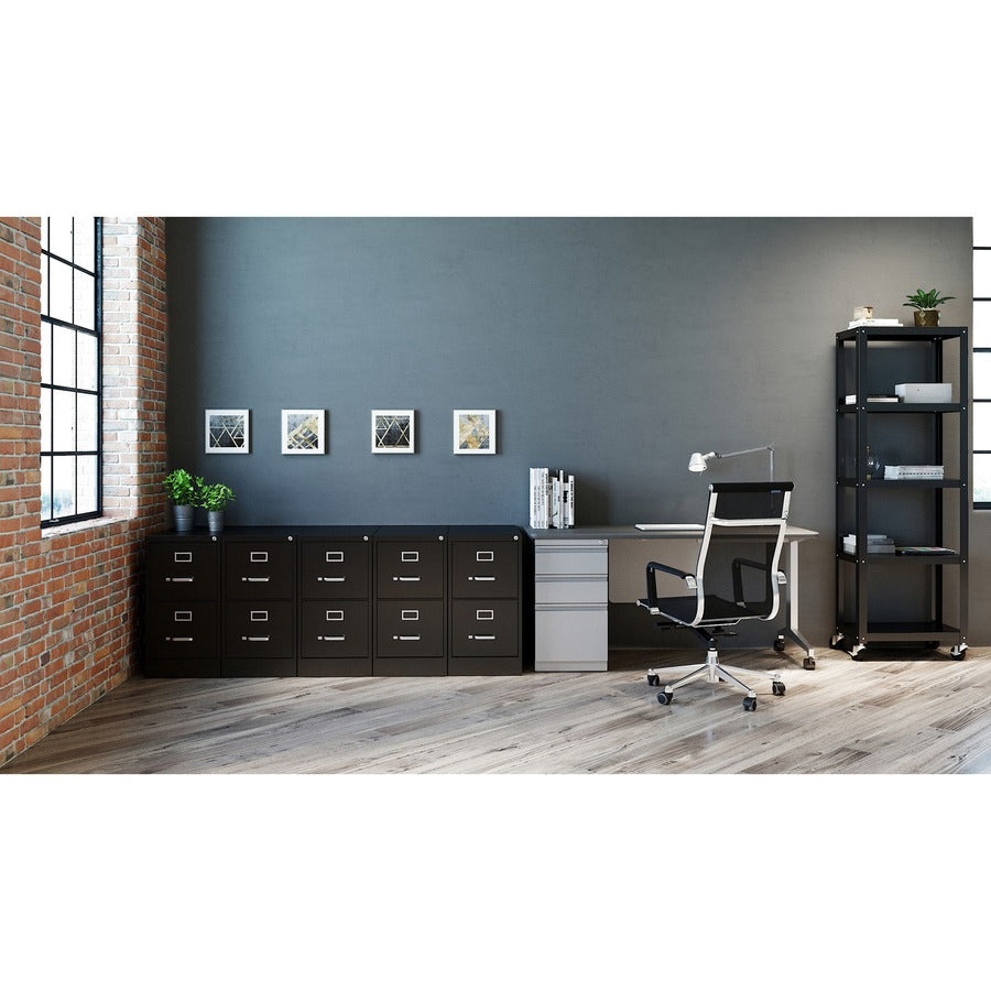 Image of Lorell 2-Drawer Vertical File, w/ Lock, 15"x25"x28-3/8", Black