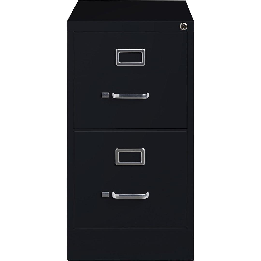 Image of Lorell 2-Drawer Vertical File, w/ Lock, 15"x25"x28-3/8", Black