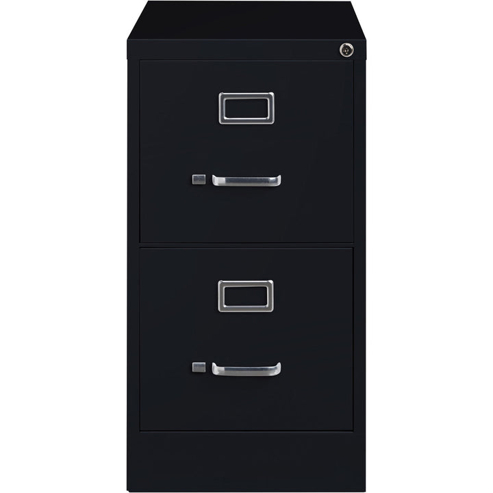 Image of Lorell 2-Drawer Vertical File, w/ Lock, 15"x25"x28-3/8", Black