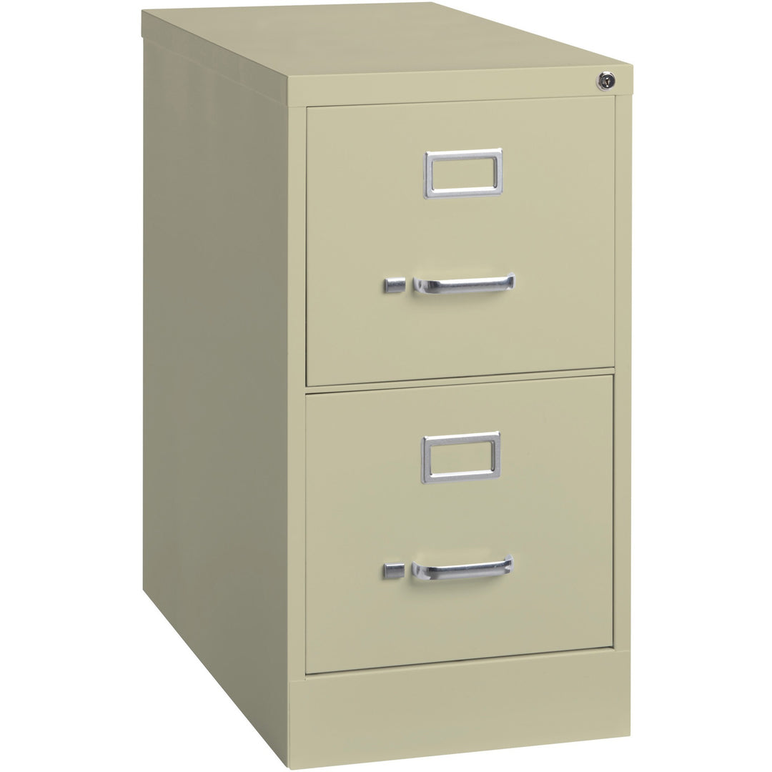 Image of Lorell 2-Drawer Vertical File, w/ Lock, 15"x25"x28-3/8", Putty