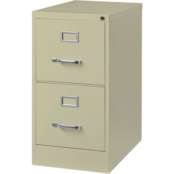 Image of Lorell 2-Drawer Vertical File, w/ Lock, 15"x25"x28-3/8", Putty