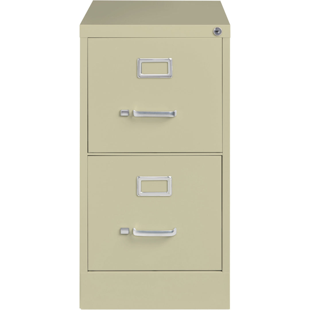 Image of Lorell 2-Drawer Vertical File, w/ Lock, 15"x25"x28-3/8", Putty