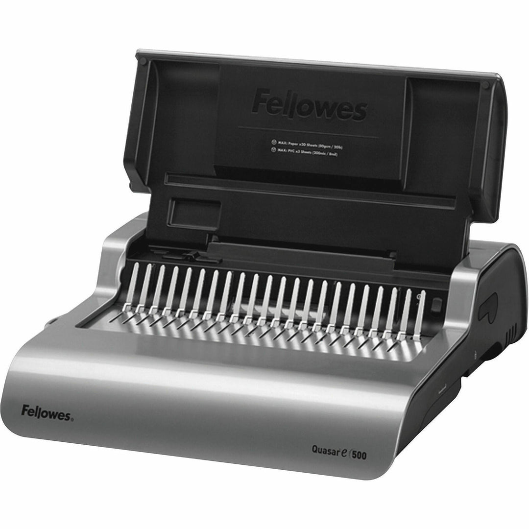 Image of Fellowes® Quasar 500 Electric Comb Binding System, 500 Sheets, 16.88 X 15.38 X 5.13, Metallic Gray