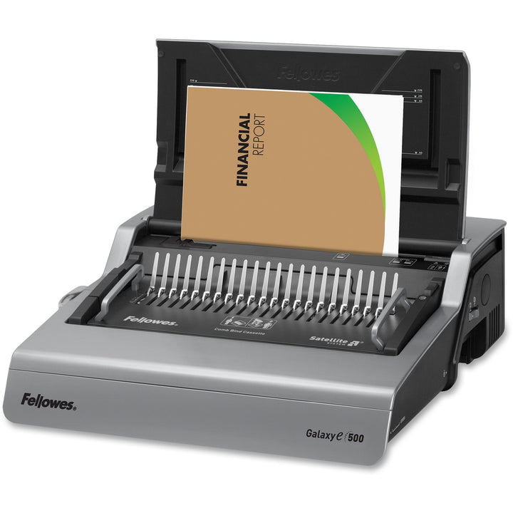 Image of Fellowes® Galaxy 500 Electric Comb Binding System, 500 Sheets, 19.63 X 17.75 X 6.5, Gray